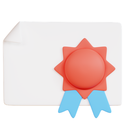 Free Certificat  3D Icon