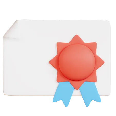 Free Certificat  3D Icon