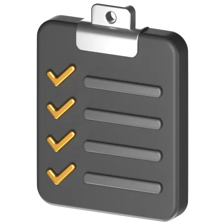 Free 3 D Icon Of A Checklist 3D Icon