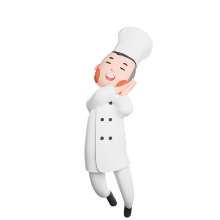 Free Cheerful young chef  3D Illustration