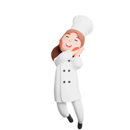 Free Cheerful young chef  3D Illustration
