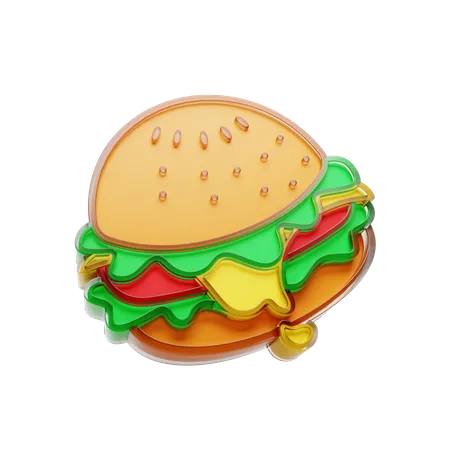 Free Hamburger au fromage  3D Illustration