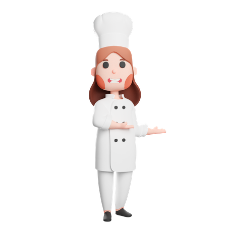 Free Chef alegre gesticulando com as mãos  3D Icon