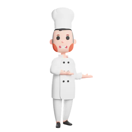 Free Chef alegre gesticulando com as mãos  3D Illustration