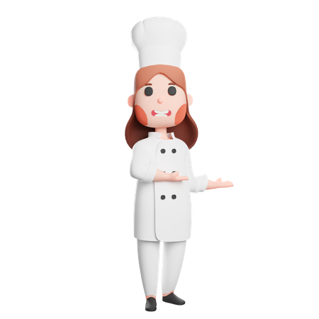 Free Chef alegre gesticulando com as mãos  3D Illustration