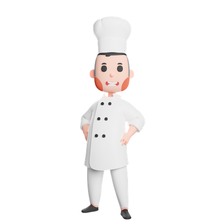 Free Chef debout avec ses mains dans les poches  3D Illustration