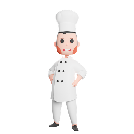 Free Chef debout avec ses mains dans les poches  3D Icon