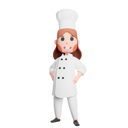 Free Chef debout avec ses mains dans les poches  3D Icon