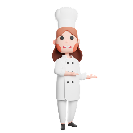 Free Chef joyeux gesticulant avec ses mains  3D Icon