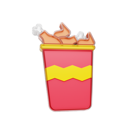 Free Chicken Bucket  3D Illustration