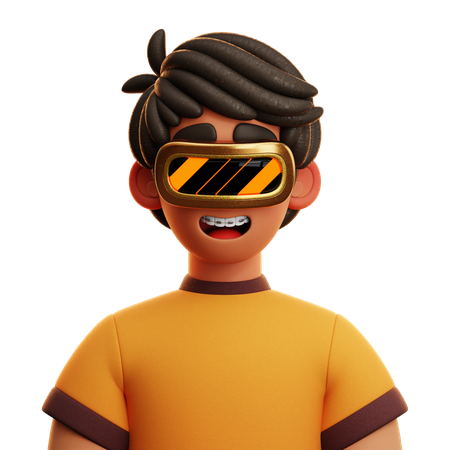 Free Chico con vr  3D Icon