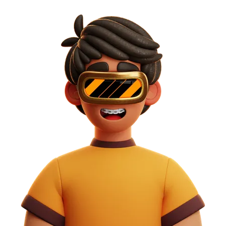 Free Chico con vr  3D Icon