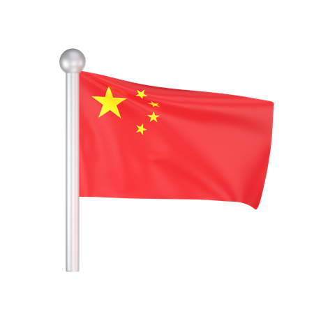 Free China Flag  3D Icon