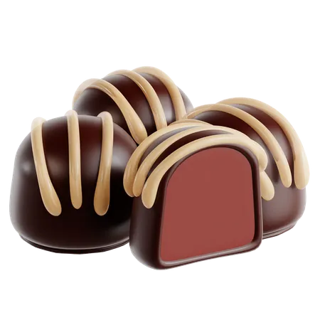 Free Chocolate Truffle  3D Icon