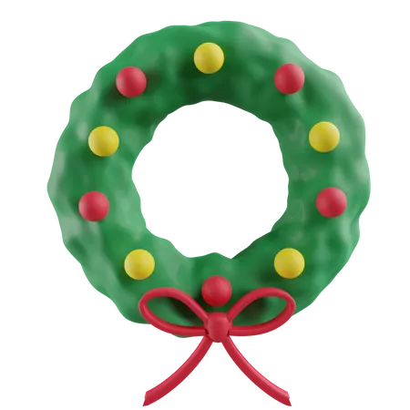Free Christmas wreath 3D Icon