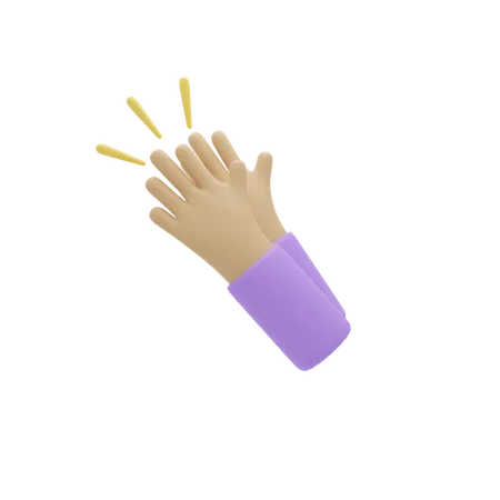 Free Clap Hand Gesture  3D Illustration
