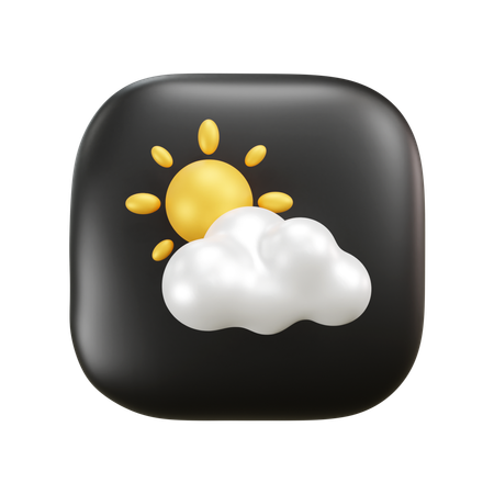 Free Clima de nuvem ensolarada  3D Icon