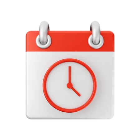 Free Clock Calendar  3D Icon
