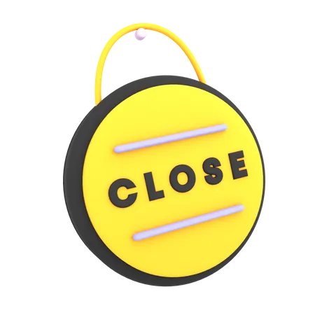 Free 3 D Close Signboard On The Window Icon E Commerce Illustration 3D Icon