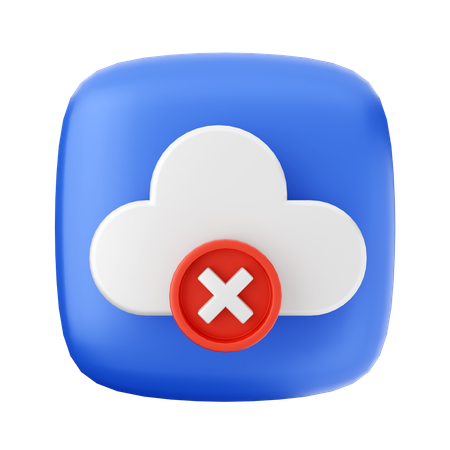 Free Cloud Fail Connect  3D Icon