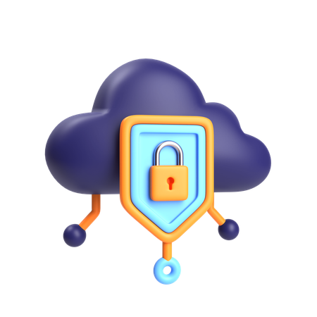 Free Cloud security  3D Icon