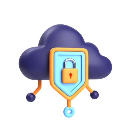 Free Cloud security  3D Icon