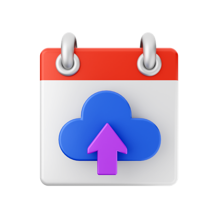 Free Cloud Upload Calendar  3D Icon