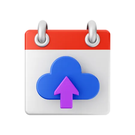 Free Cloud Upload Calendar  3D Icon