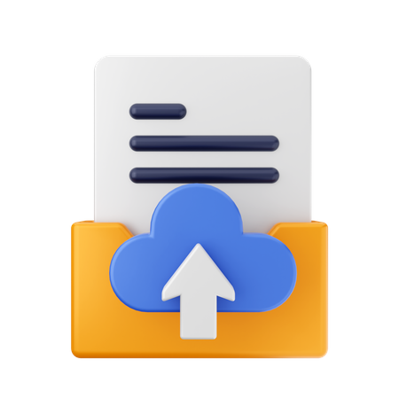 Free Cloud Upload Folder  3D Icon