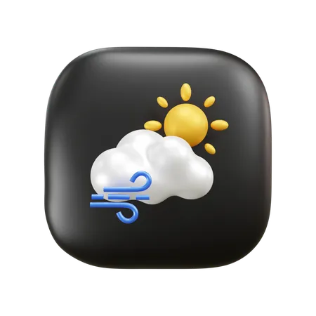 Free Cloud Windy Weather  3D Icon