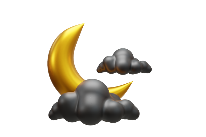 Free Cloudy Night  3D Icon
