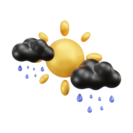 Free Cloudy Rain  3D Icon