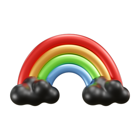 Free Cloudy Rainbow Weather  3D Icon