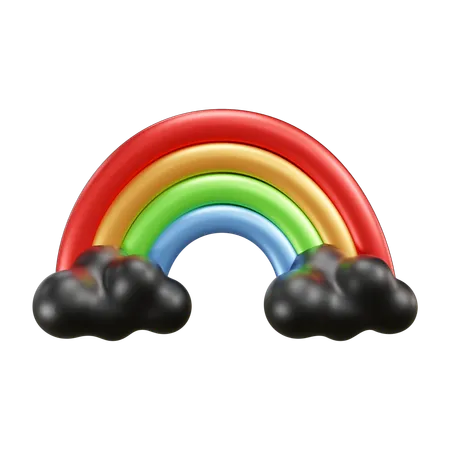 Free Cloudy Rainbow Weather  3D Icon