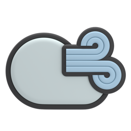 Free Cloudy Windy  3D Icon