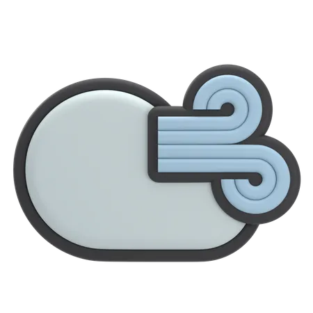 Free Cloudy Windy  3D Icon