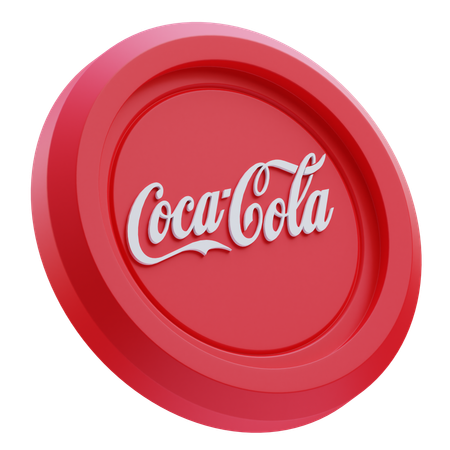 Free Coca-Cola-Logo auf roter runder Münze  3D Icon
