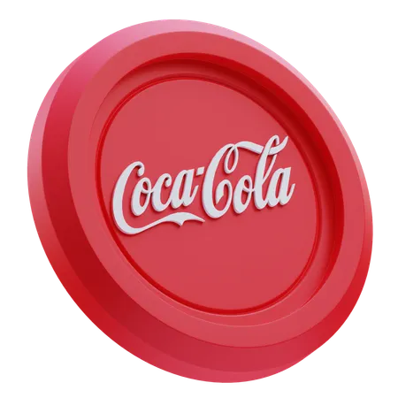 Free Coca-Cola-Logo auf roter runder Münze  3D Icon