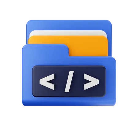 Free Coding Folder  3D Icon