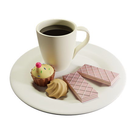 Free Coffee And Snacks  3D Icon