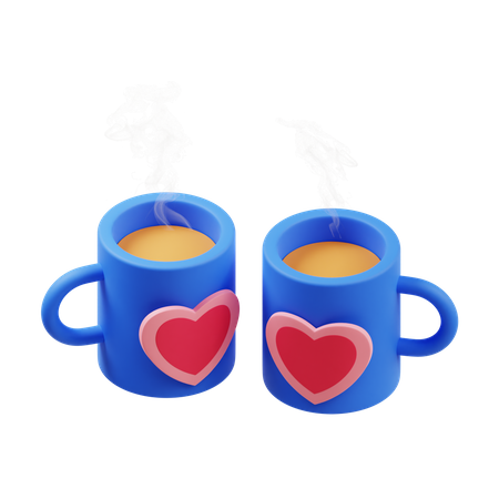 Free Coffee Date 3D Illustration