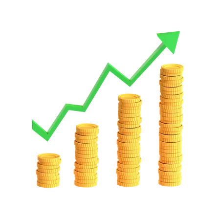 Free Coins Chart  3D Icon