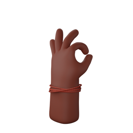 Free Cool man's hand with ok sign 3D Illustration