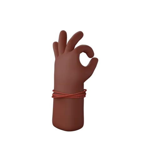 Free Cool man's hand with ok sign  3D Illustration