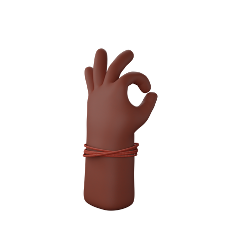 Free Coole Männerhand mit Ok-Zeichen  3D Icon