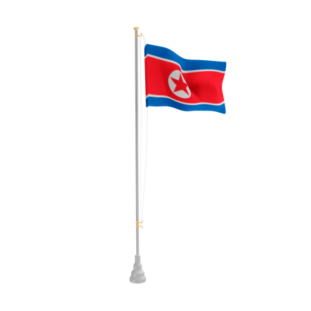 Free Assar Coreia do Norte  3D Flag