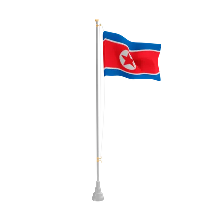 Free Assar Coreia do Norte  3D Flag