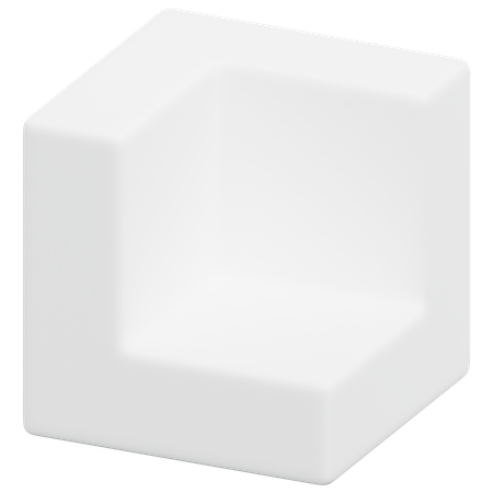Free Corner Cut Cube  3D Icon