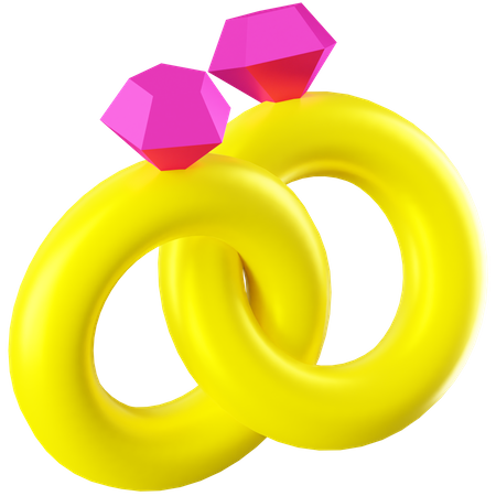 Free Couple Rings 3D Icon
