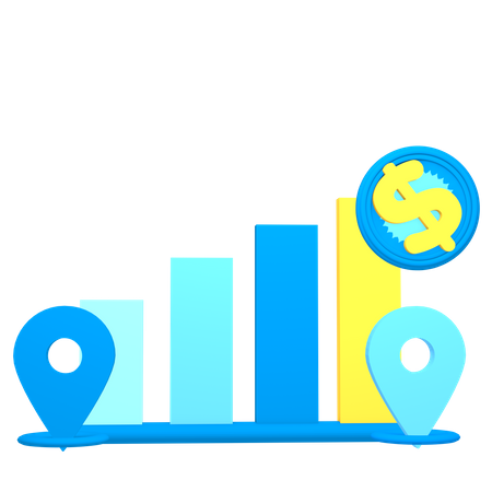 Free Courbe de croissance financière  3D Icon